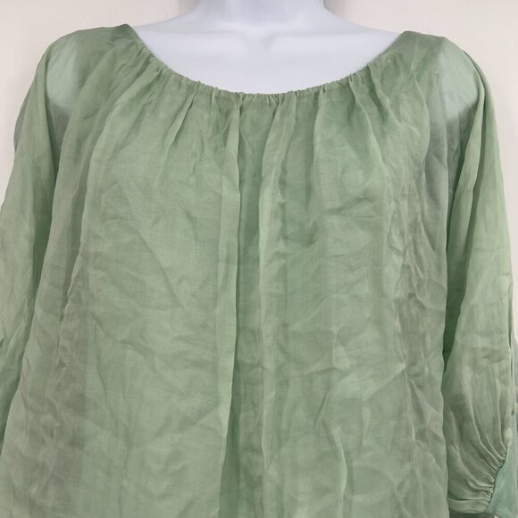 Sofia Made in Italy Green Sheer Batwing Dress Fitted Mini Skirt – One Size NWT - Picture 2 of 10